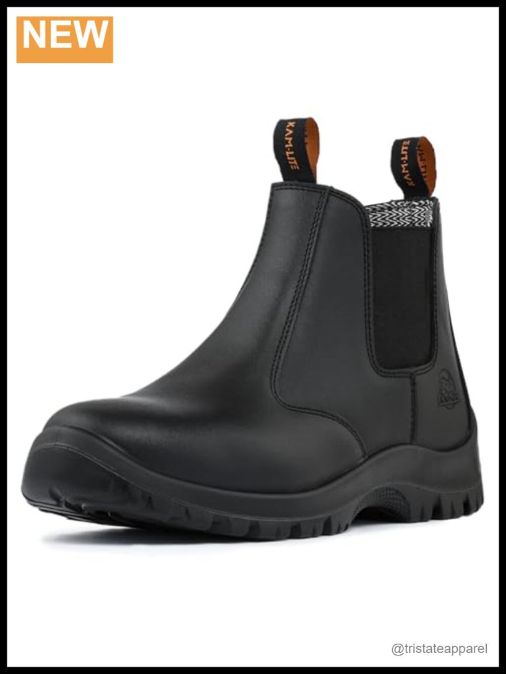 KAM-LITE Men's Steel Toe Chelsea Work Boots Waterproof Slip Resistant